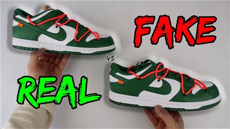 REAL VS FAKE! NIKE X OFF WHITE DUNK PINE GREEN COMPARISON!